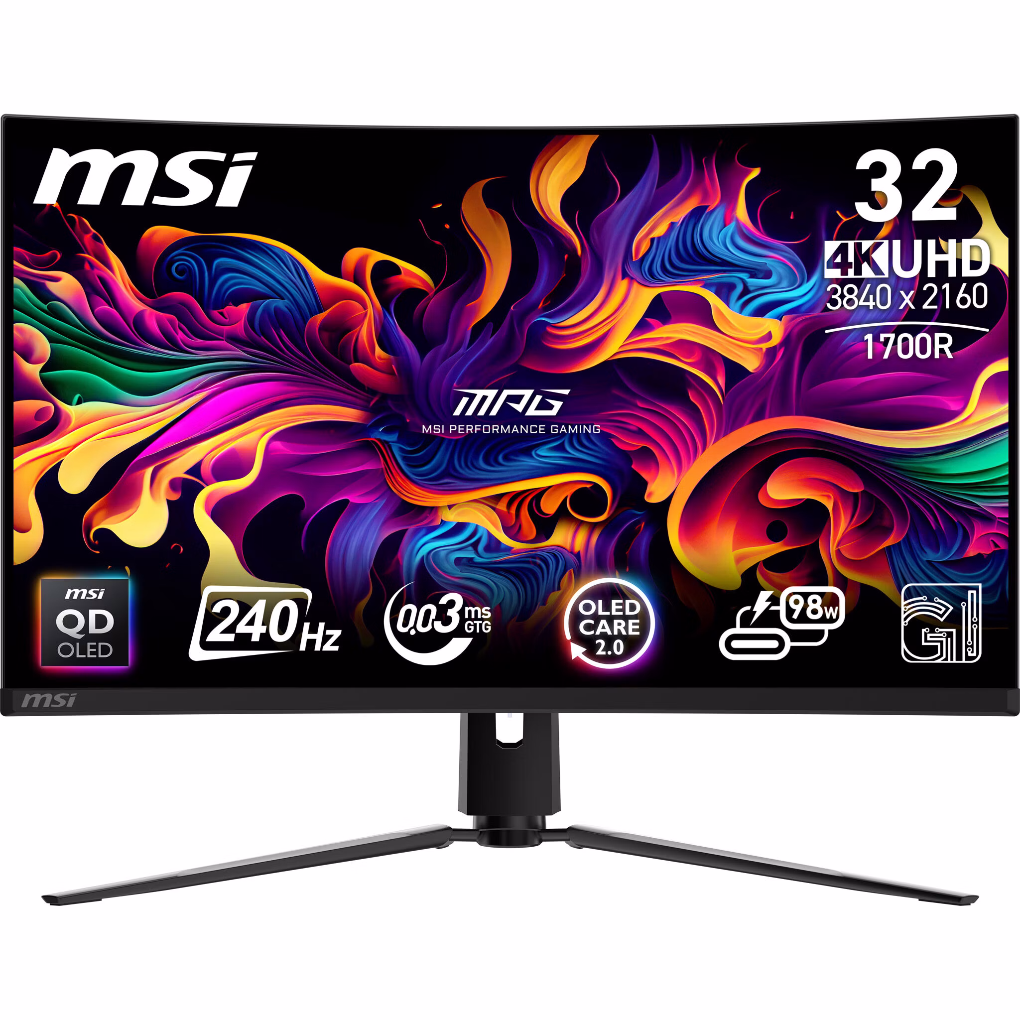 Monitor MSI MPG 321CURXDE QD-OLED 32" Nero UltraHD 4K QD-OLED Curvo USB-Hub KVM 240Hz