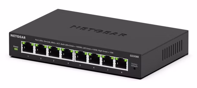 Switch NETGEAR 8-port 10/100/1000 GS308E-400EUS