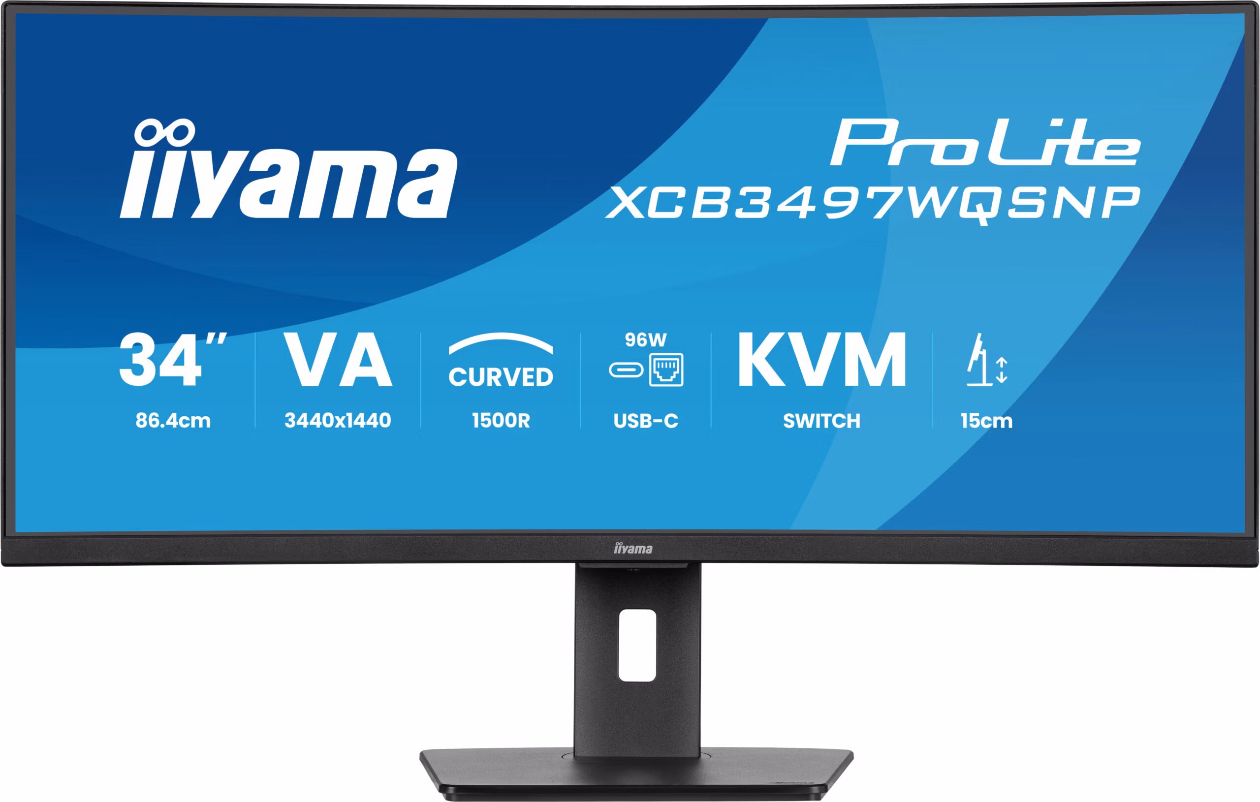 Monitor IIYAMA ProLite XCB3497WQSNP-B1 34" Nero WQHD VA Curvo Adaptive-Sync USB-C USB-Hub 120Hz 3 Monitor IIYAMA ProLite XCB3497WQSNP-B1 34" Nero WQHD VA Curvo Adaptive-Sync USB-C USB-Hub 120Hz - immagine 3