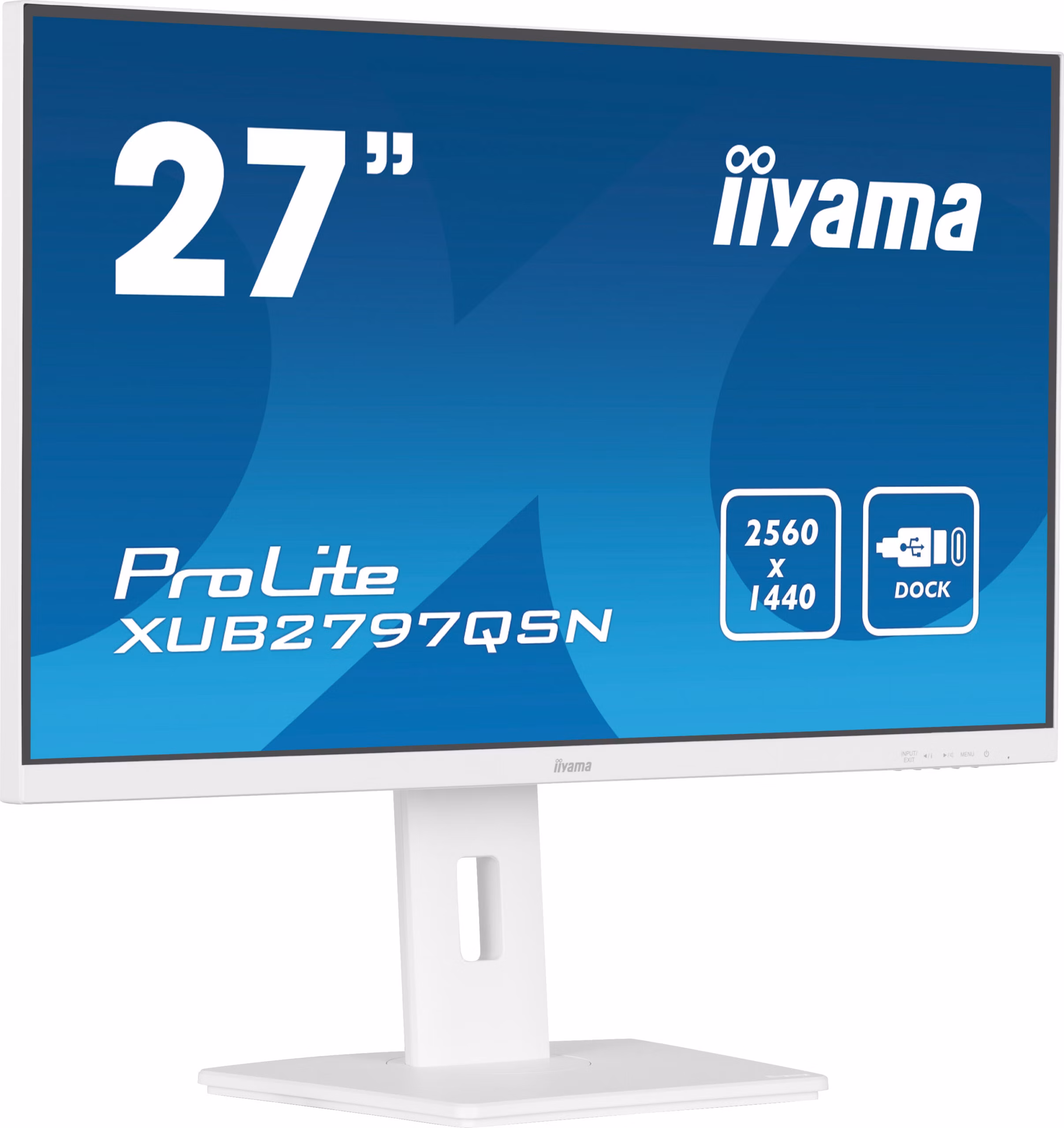 Monitor IIYAMA ProLite XUB2797QSN-W2 27" Bianco QHD IPS Adaptive Sync USB-C Dock RJ 45 100Hz 4 Monitor IIYAMA ProLite XUB2797QSN-W2 27" Bianco QHD IPS Adaptive Sync USB-C Dock RJ 45 100Hz - immagine 4
