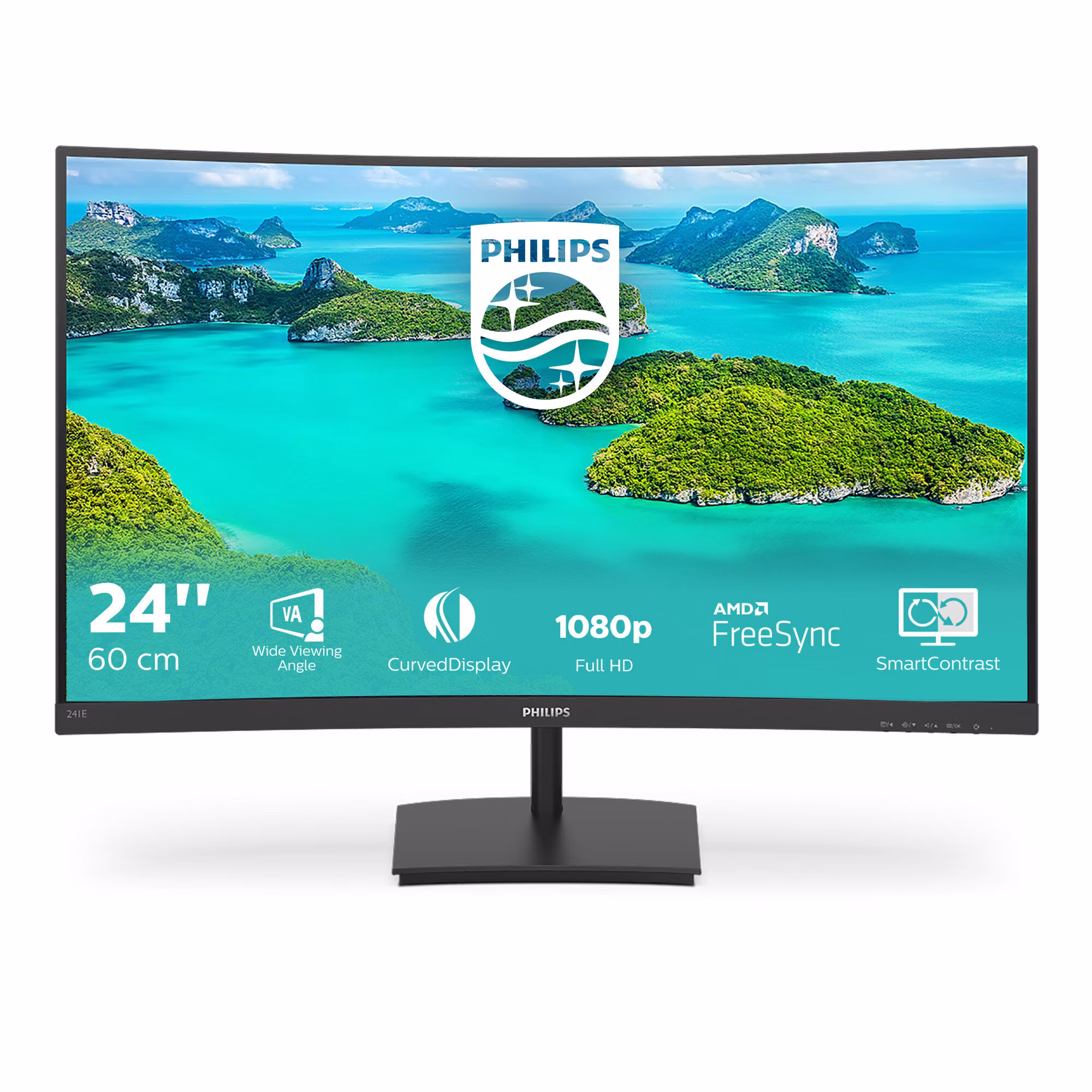 Monitor Philips 241E1SCA/00 24'' FullHD VA 75 Hz AMD Free-Sync Nero