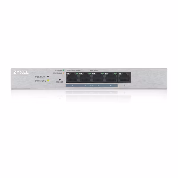 Switch Zyxel 4 Porte 10/100 Mbps GS1200-5HP V2 2 Switch Zyxel 4 Porte 10/100 Mbps GS1200-5HP V2 - immagine 2