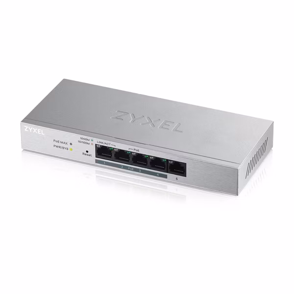 Switch Zyxel 4 Porte 10/100 Mbps GS1200-5HP V2