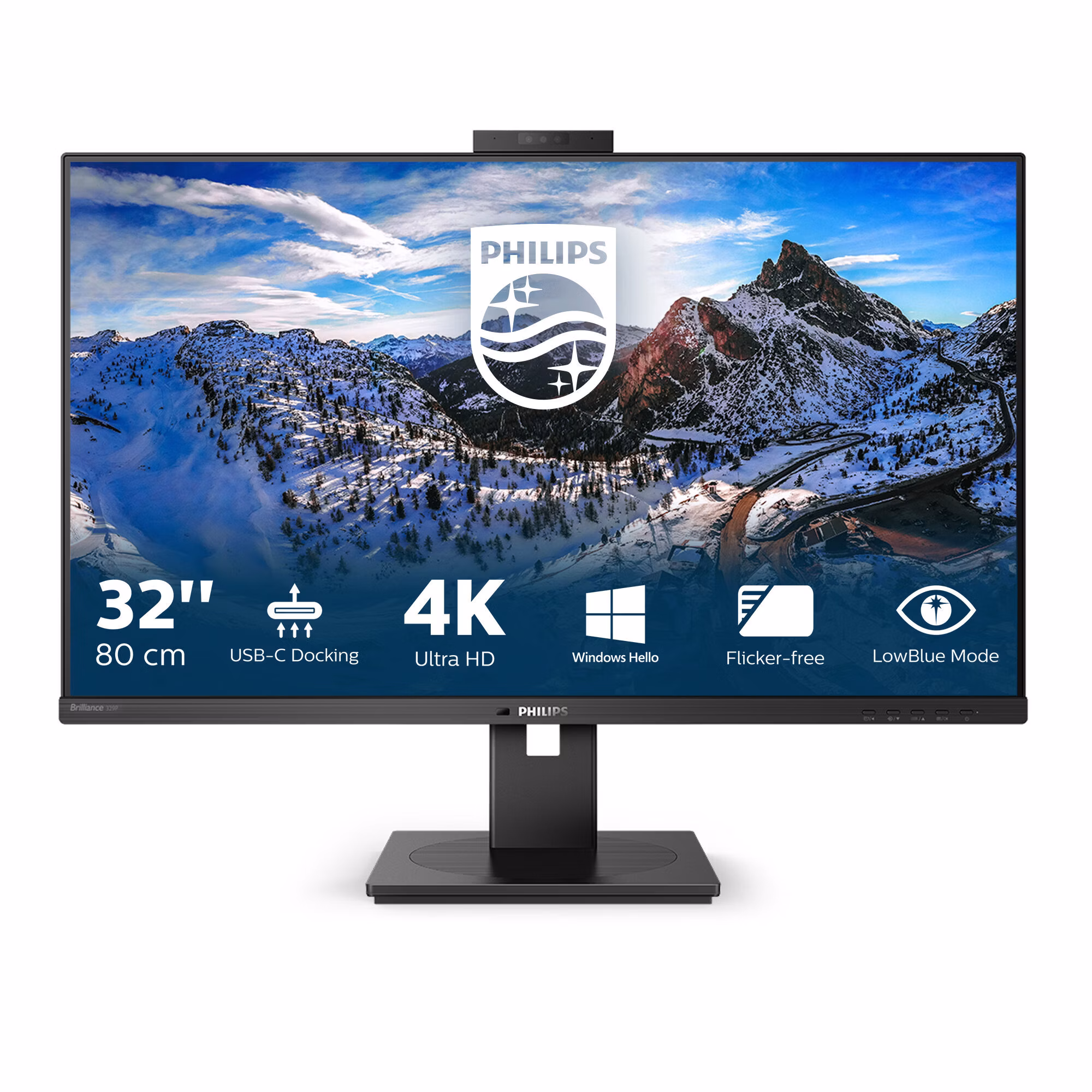 Monitor Philips 329P1H/00 32'' UltraHD/4K IPS Webcam LED Nero