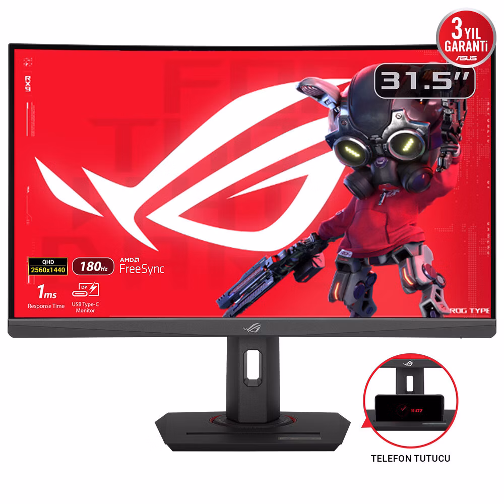 Monitor Asus ROG Strix XG32WCS 31'' WQHD VA Curvo HDR 180Hz Nero