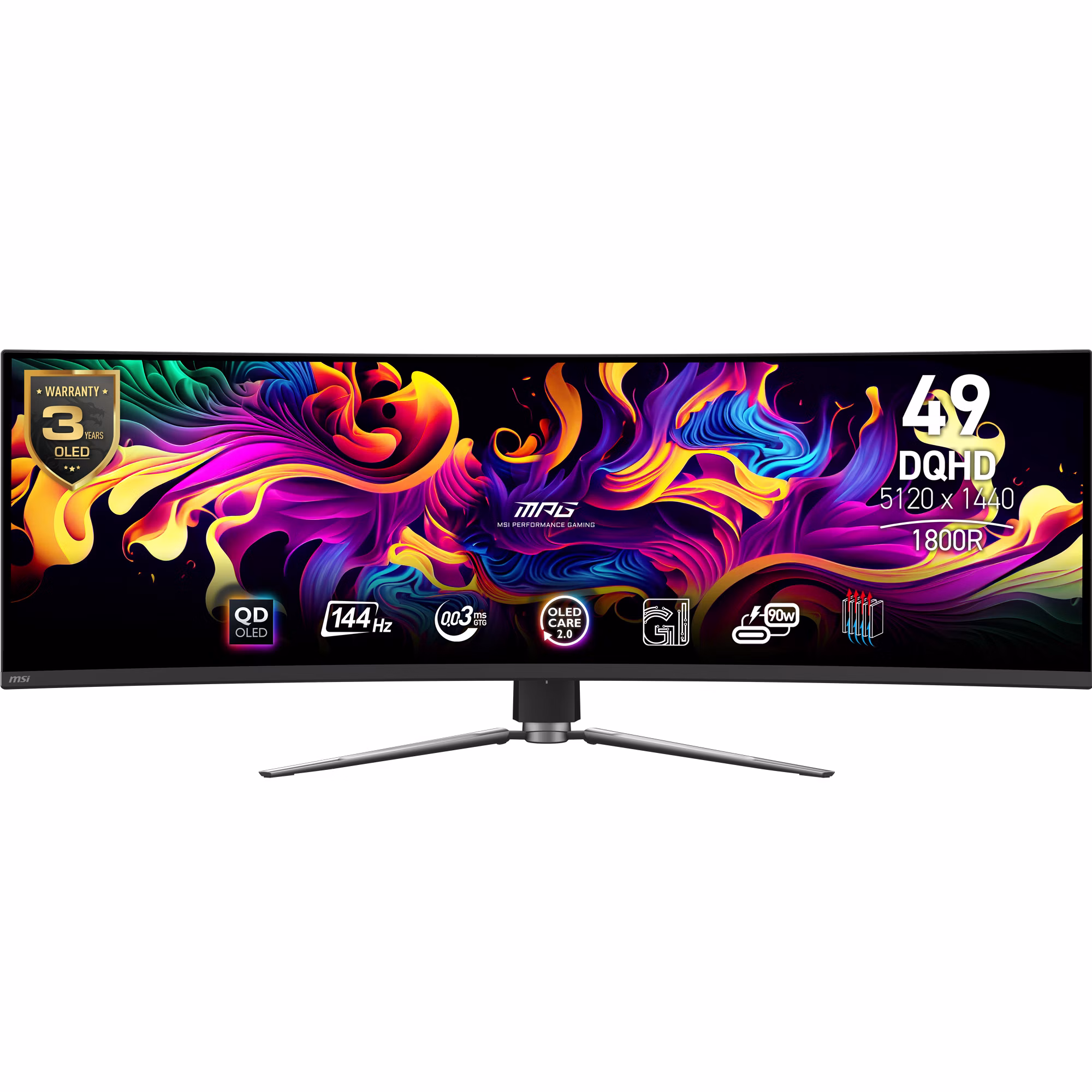 MONITOR MSI MPG 491CQPDE 49'' QD-OLED DQHD, QD-OLED CURVO Adaptive-Sync NERO