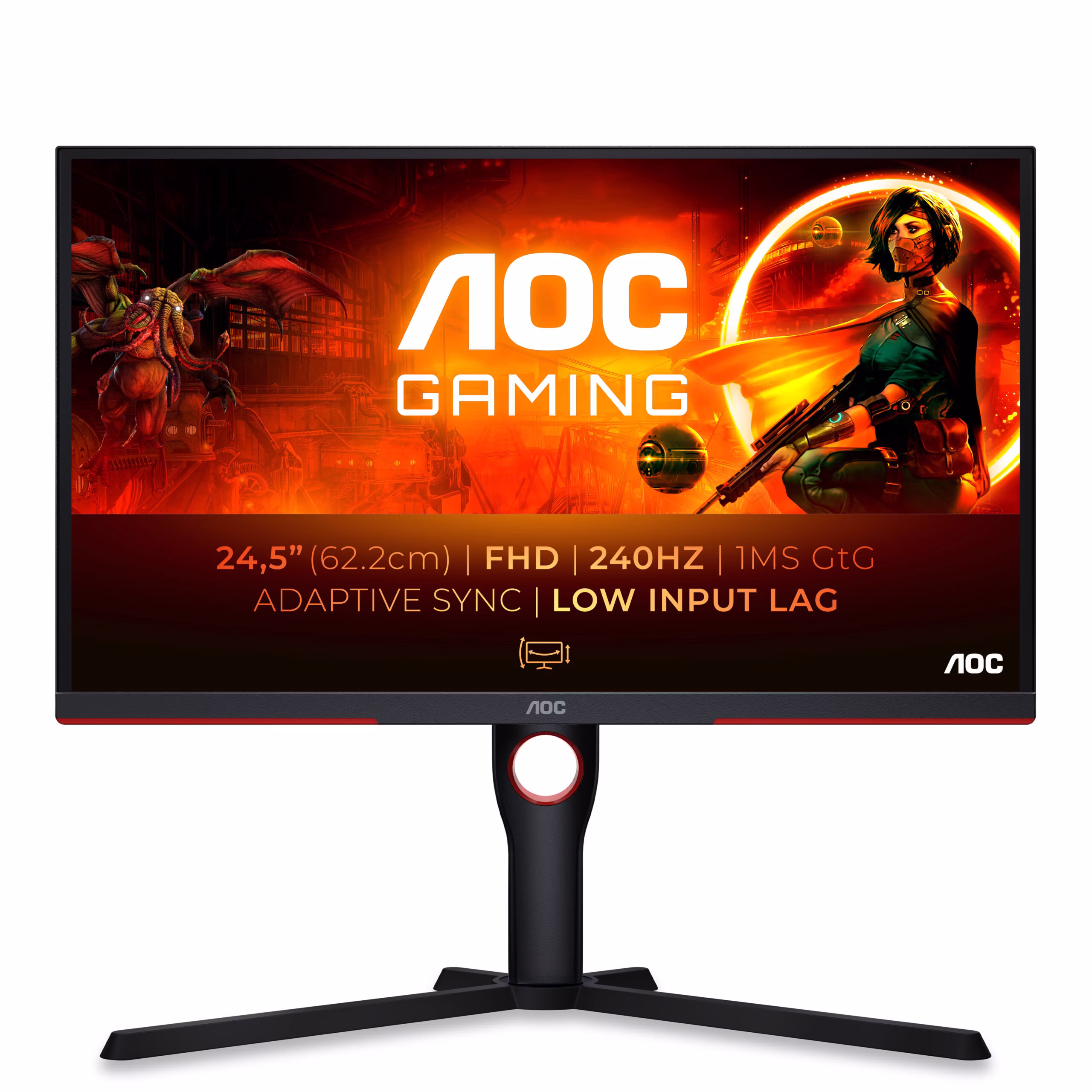 Monitor Gaming 25G3ZM/BK AOC 25'' 240 Hz FreeSync VA DP 2xHDMI Nero/Rosso