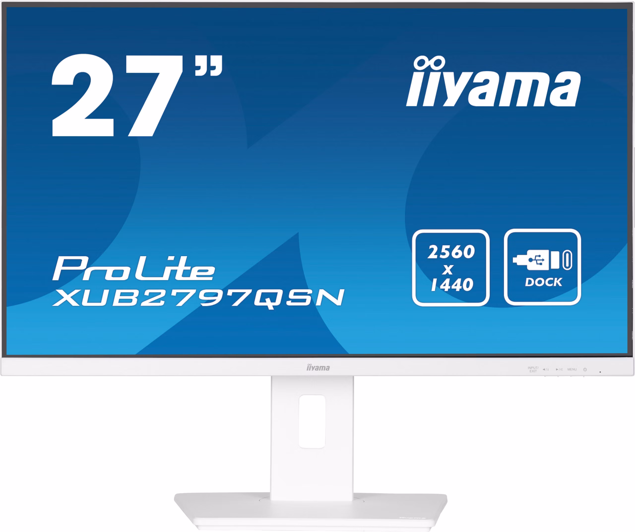 Monitor IIYAMA ProLite XUB2797QSN-W2 27" Bianco QHD IPS Adaptive Sync USB-C Dock RJ 45 100Hz 2 Monitor IIYAMA ProLite XUB2797QSN-W2 27" Bianco QHD IPS Adaptive Sync USB-C Dock RJ 45 100Hz - immagine 2