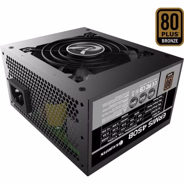 Alimentatore RAIJINTEK ERMIS 450B 450 W Nero 1 Alimentatore RAIJINTEK ERMIS 450B 450 W Nero