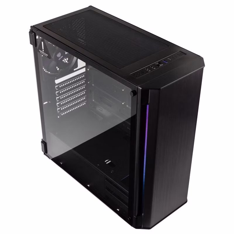 Kolink Refine RGB Mid Tower, Tempered Glass - black