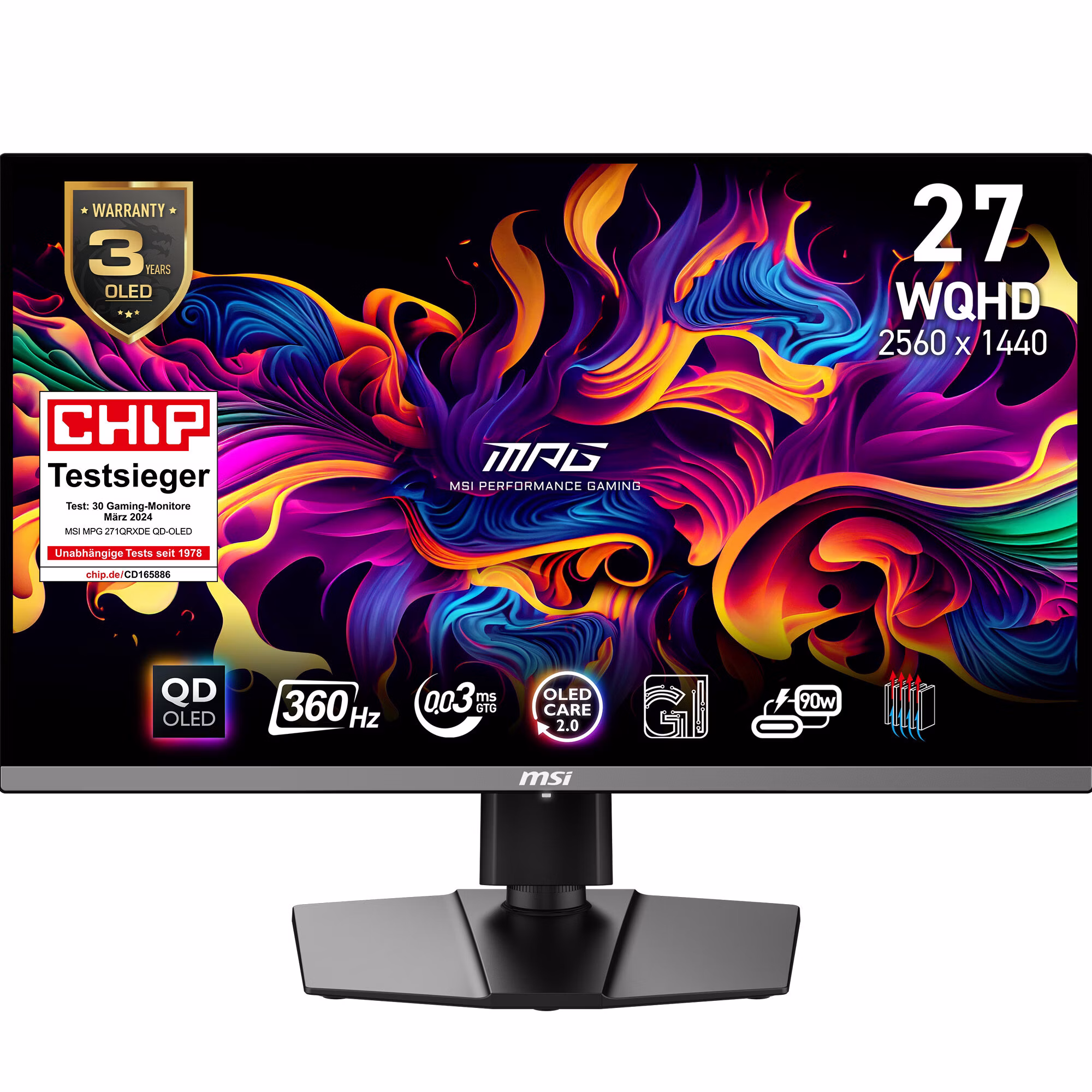 MONITOR MSI MPG 271QRXDE 27'' QD-OLED WQHD Adaptive-Sync USB-C 360Hz
