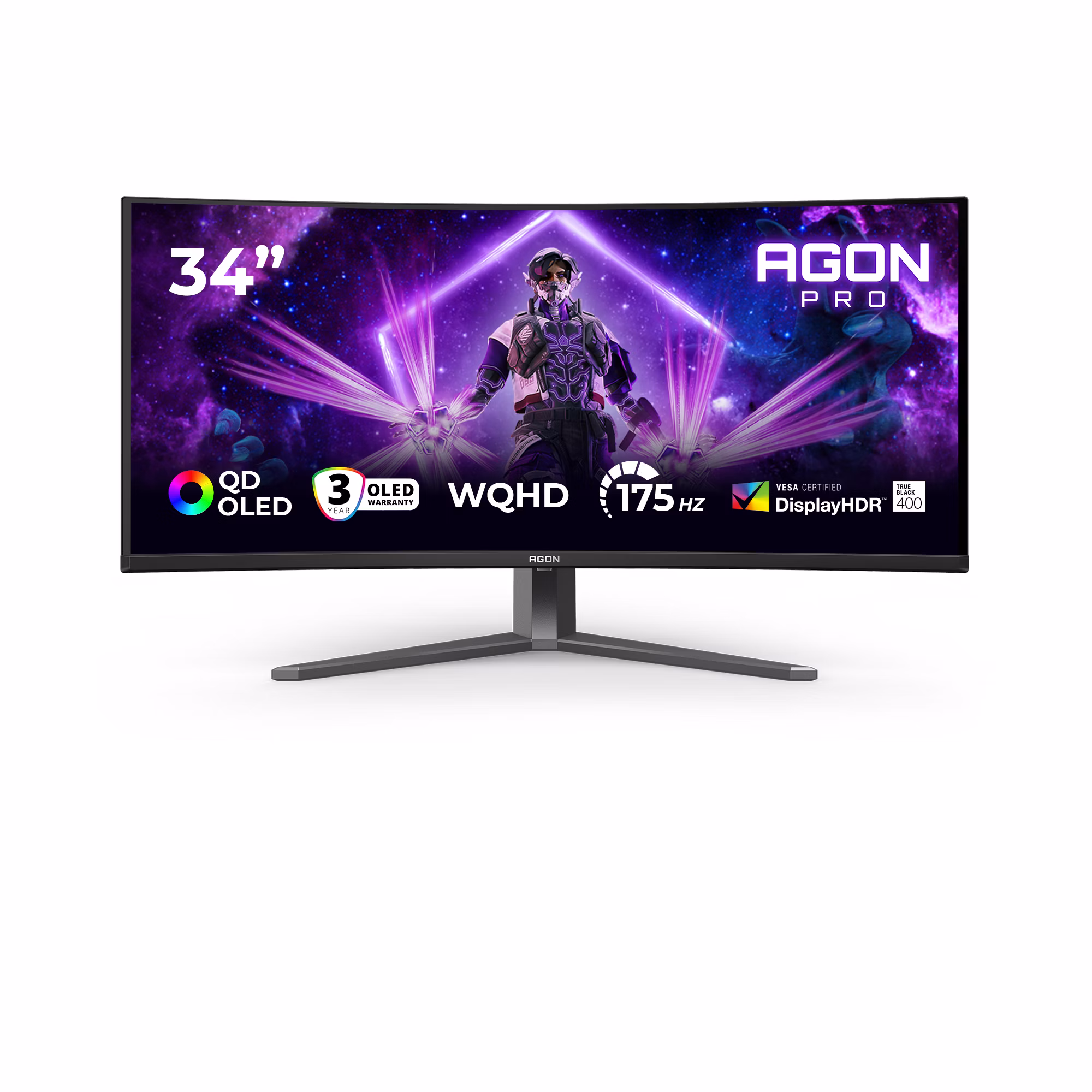 Monitor AOC OLED PRO AG346UCD 34" dunkelGrigio Nero WQHD QD-OLED Curvo USB Hub 175Hz 2 Monitor AOC OLED PRO AG346UCD 34" dunkelGrigio Nero WQHD QD-OLED Curvo USB Hub 175Hz - immagine 2