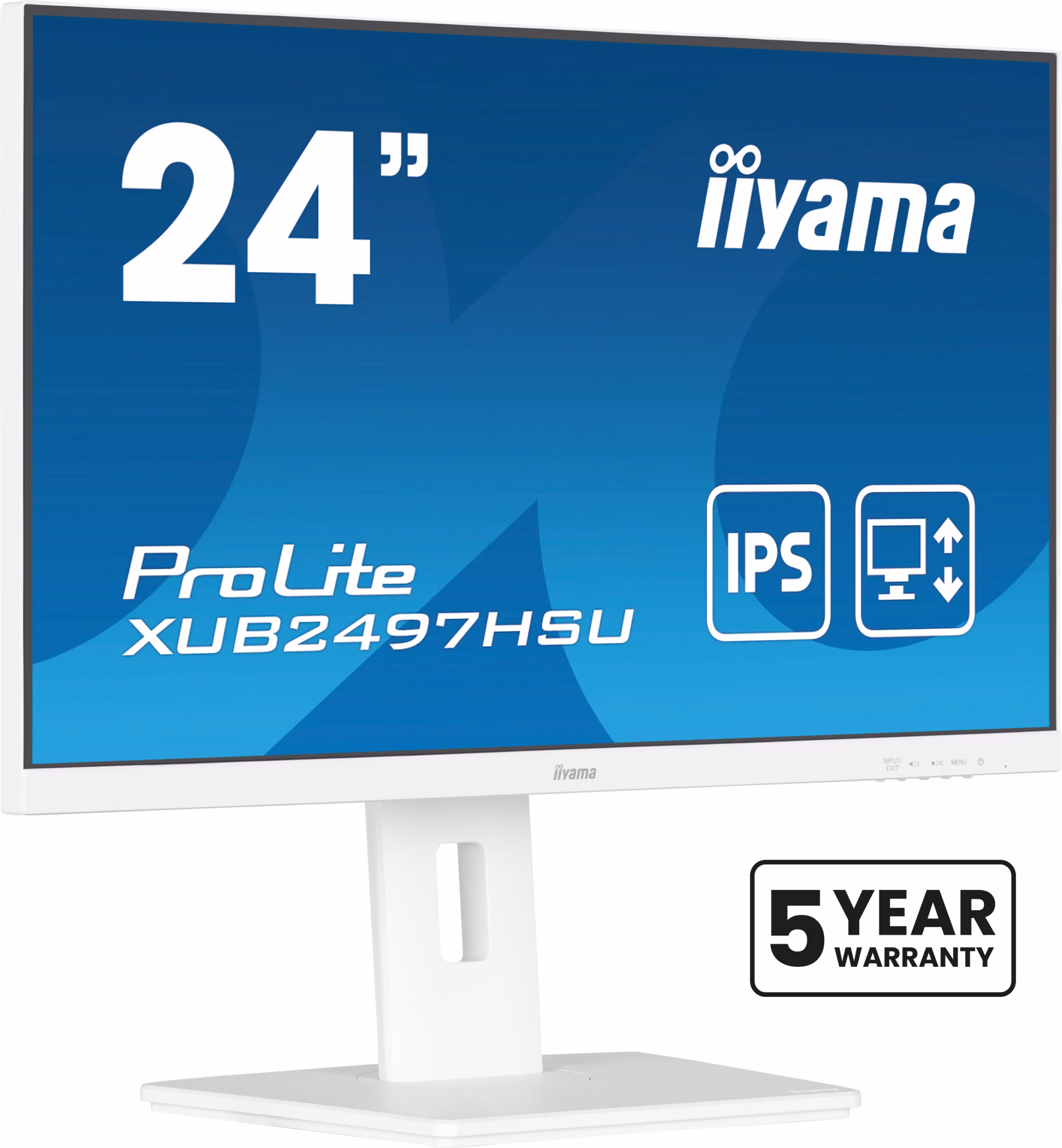Monitor IIYAMA ProLite XUB2497HSU-W2 24" Bianco Full HD IPS USB-Hub 100Hz