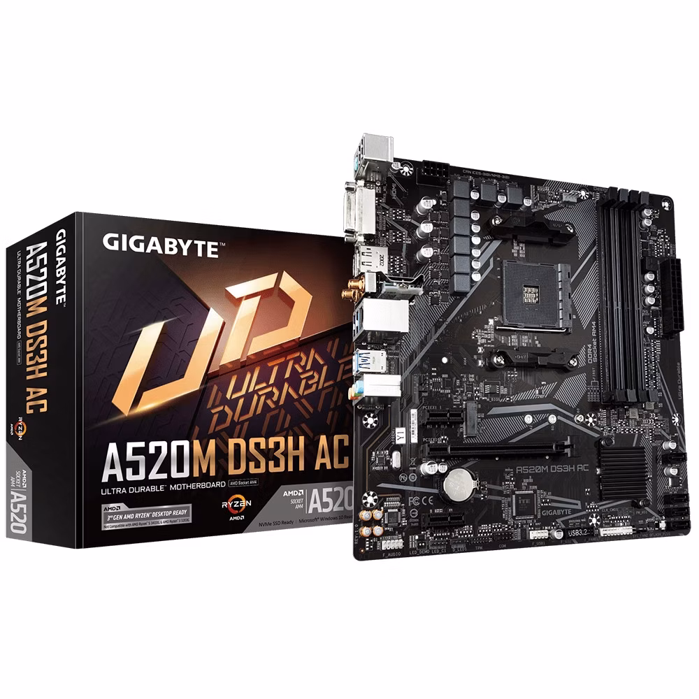 Scheda Madre Gigabyte GA-A520M-DS3H AC Micro-ATX DDR4 Socket AM4