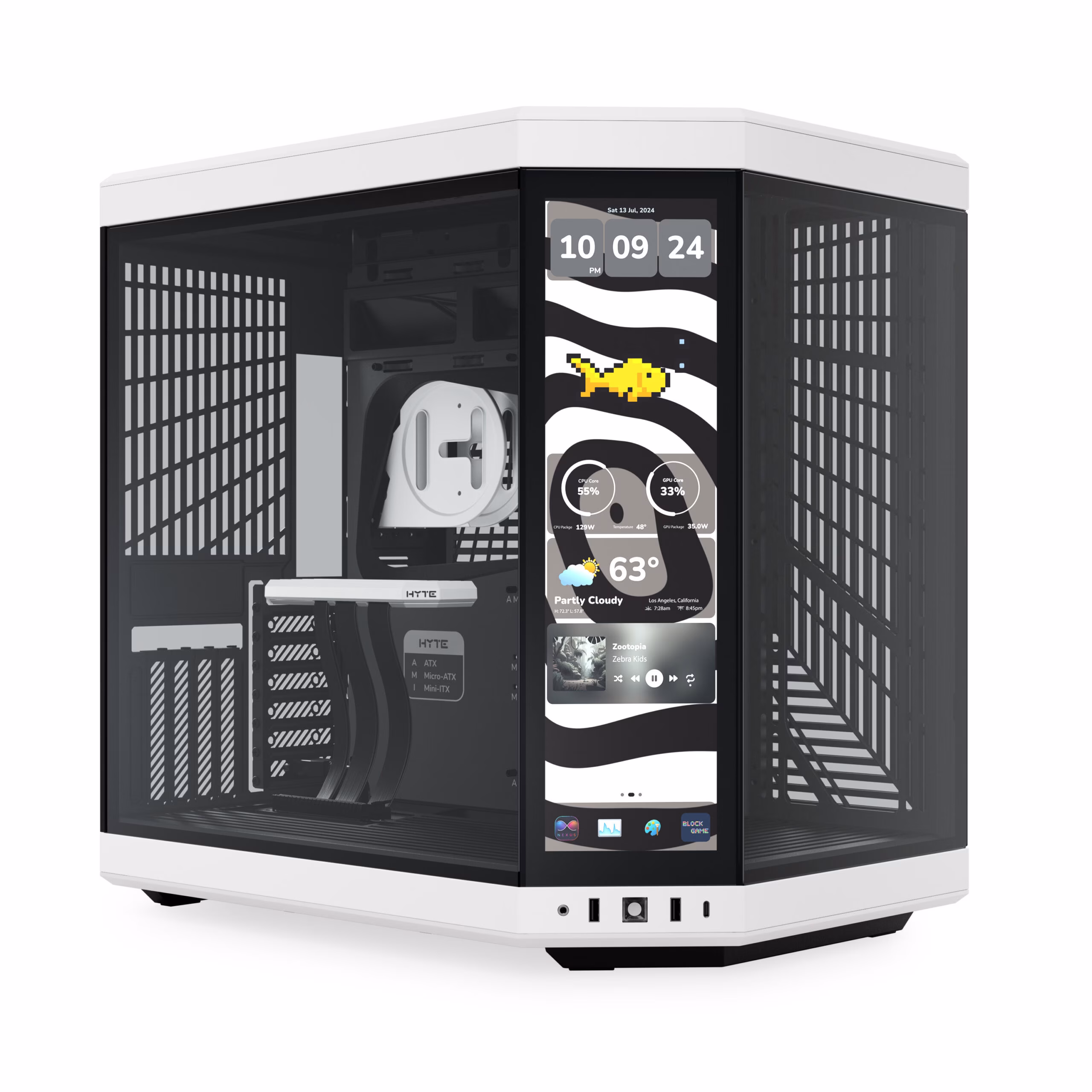 Case Hyte Y70 Touch Infinite Midi Tower Vetro Temperato Nero 2 Case Hyte Y70 Touch Infinite Midi Tower Vetro Temperato Nero - immagine 2
