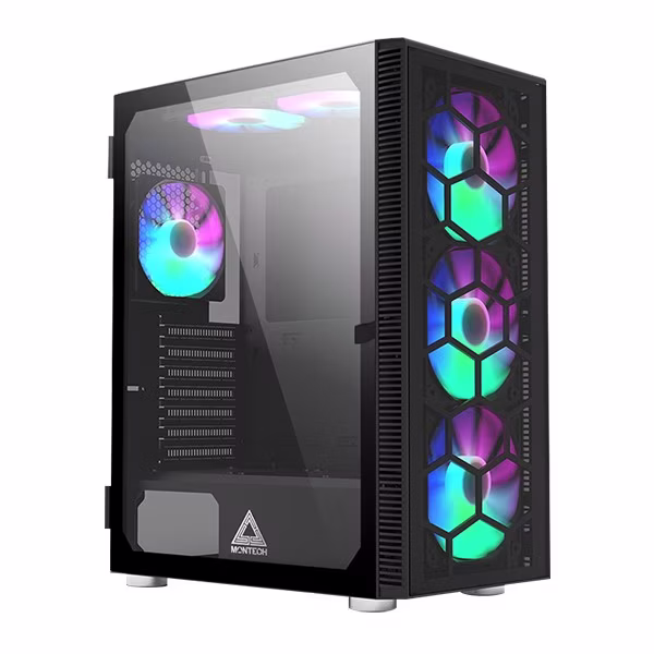 Case Montech X3 Glass Midi-Tower RGB Vetro Temperato Nero 1 Case Montech X3 Glass Midi-Tower RGB Vetro Temperato Nero