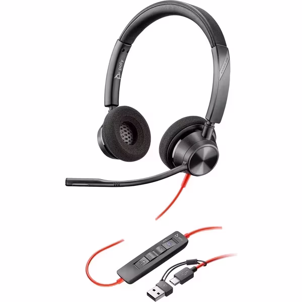 Headset HP Poly Blackwire 3325M USB-C Nero