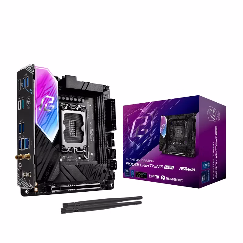 Scheda Madre ASROCK B860I Phantom Gaming Lightning WIFI LGA 1851 DDR5 Mini ITX