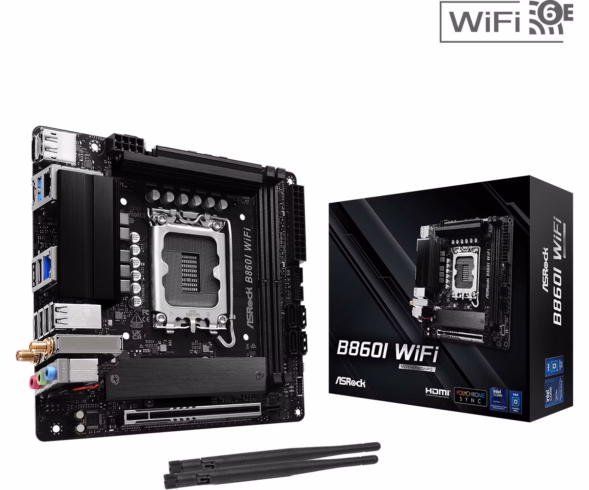 Scheda Madre ASROCK B860I WIFI LGA 1851 DDR5 Mini ITX