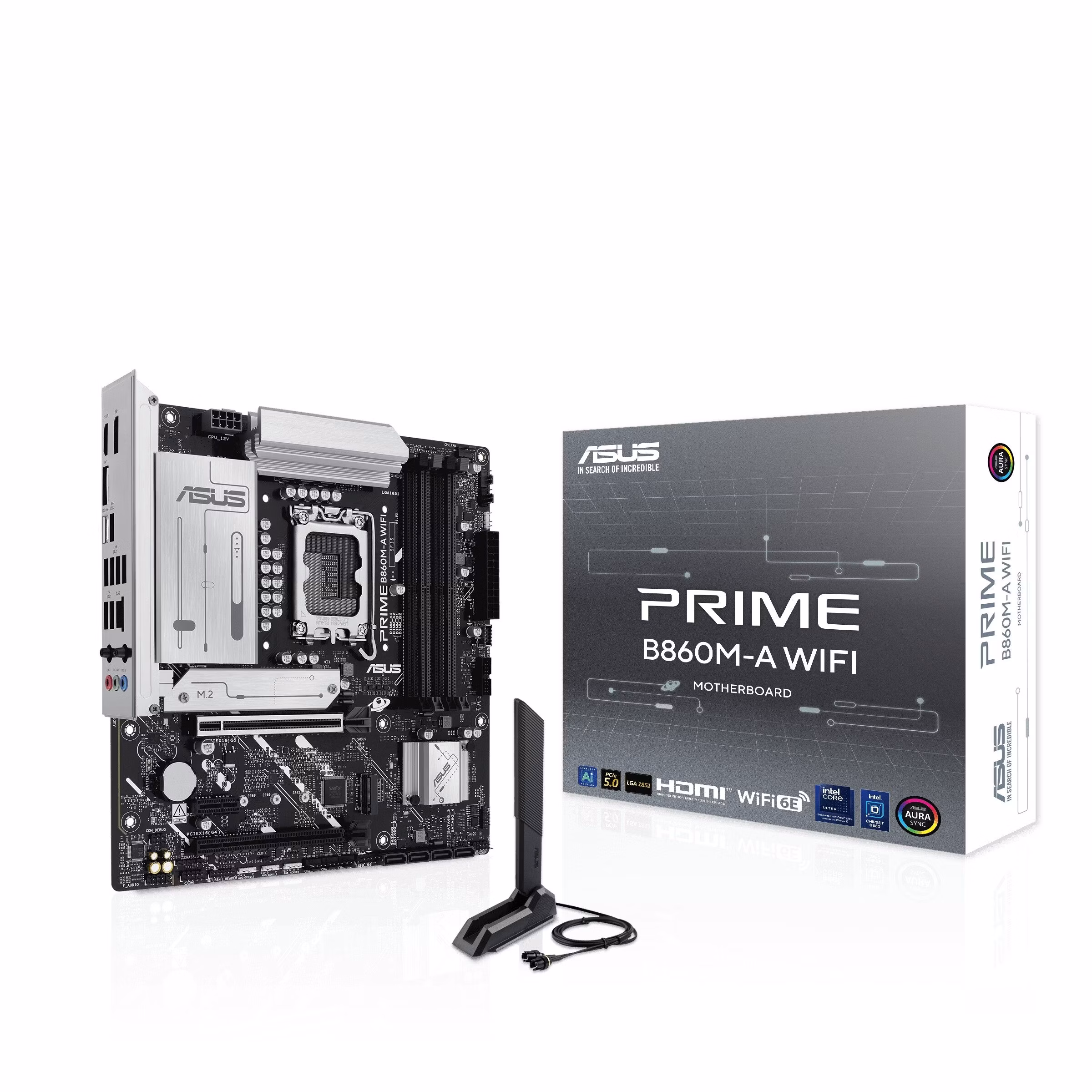 Scheda Madre ASUS Prime B860M-A WIFI LGA1851 Micro ATX DDR5 Bianco