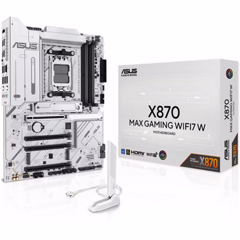 Scheda Madre ASUS X870 MAX Gaming WIFI7 ATX DDR5 Socket AM5 Bianco