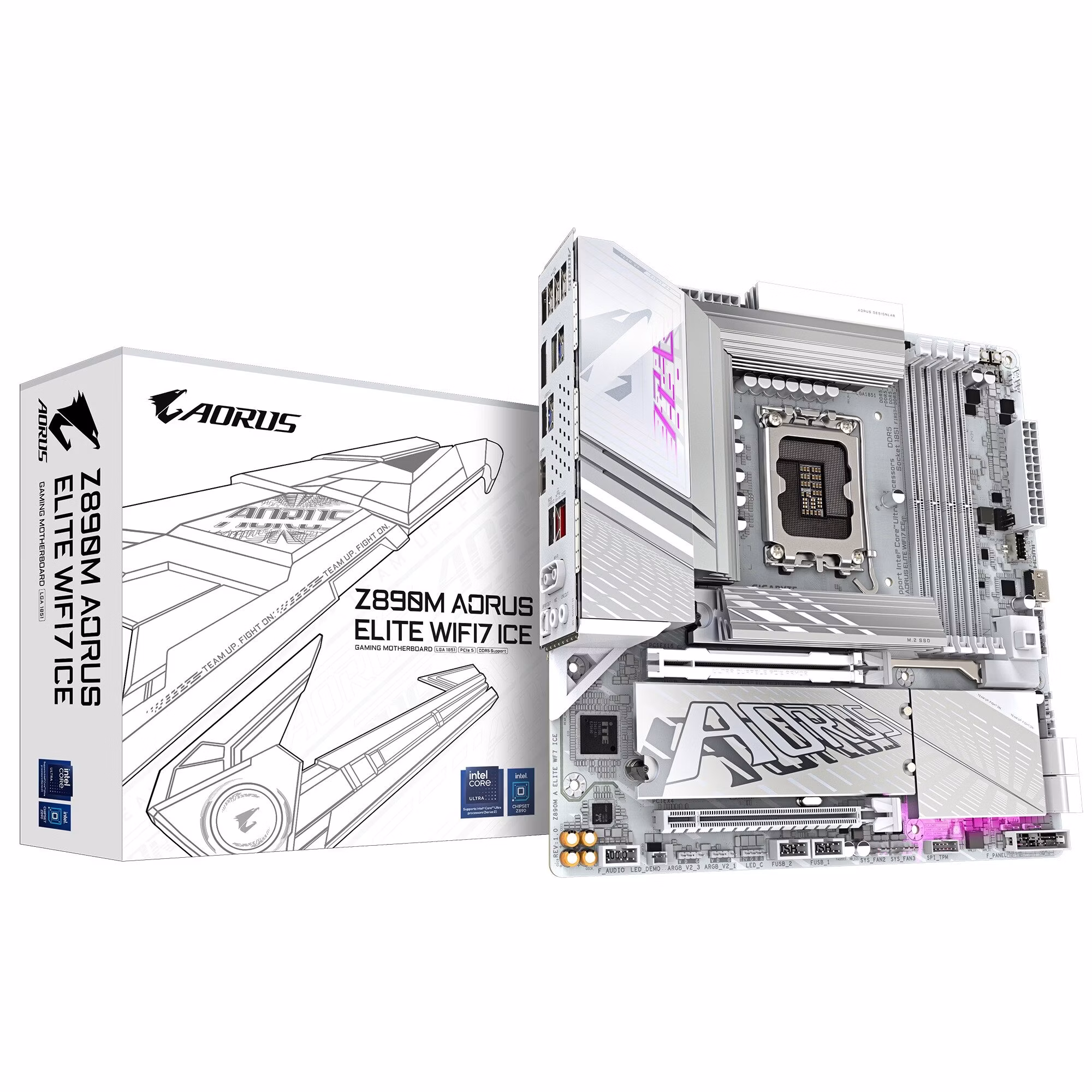 Scheda Madre Gigabyte GA-Z890M A ELITE WIFI 7 ICE LGA 1851 DDR5 Micro ATX
