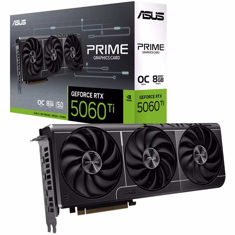 Scheda Video ASUS Prime Nvidia GeForce RTX 5060 Ti 8GB OC GDDR7 Nero