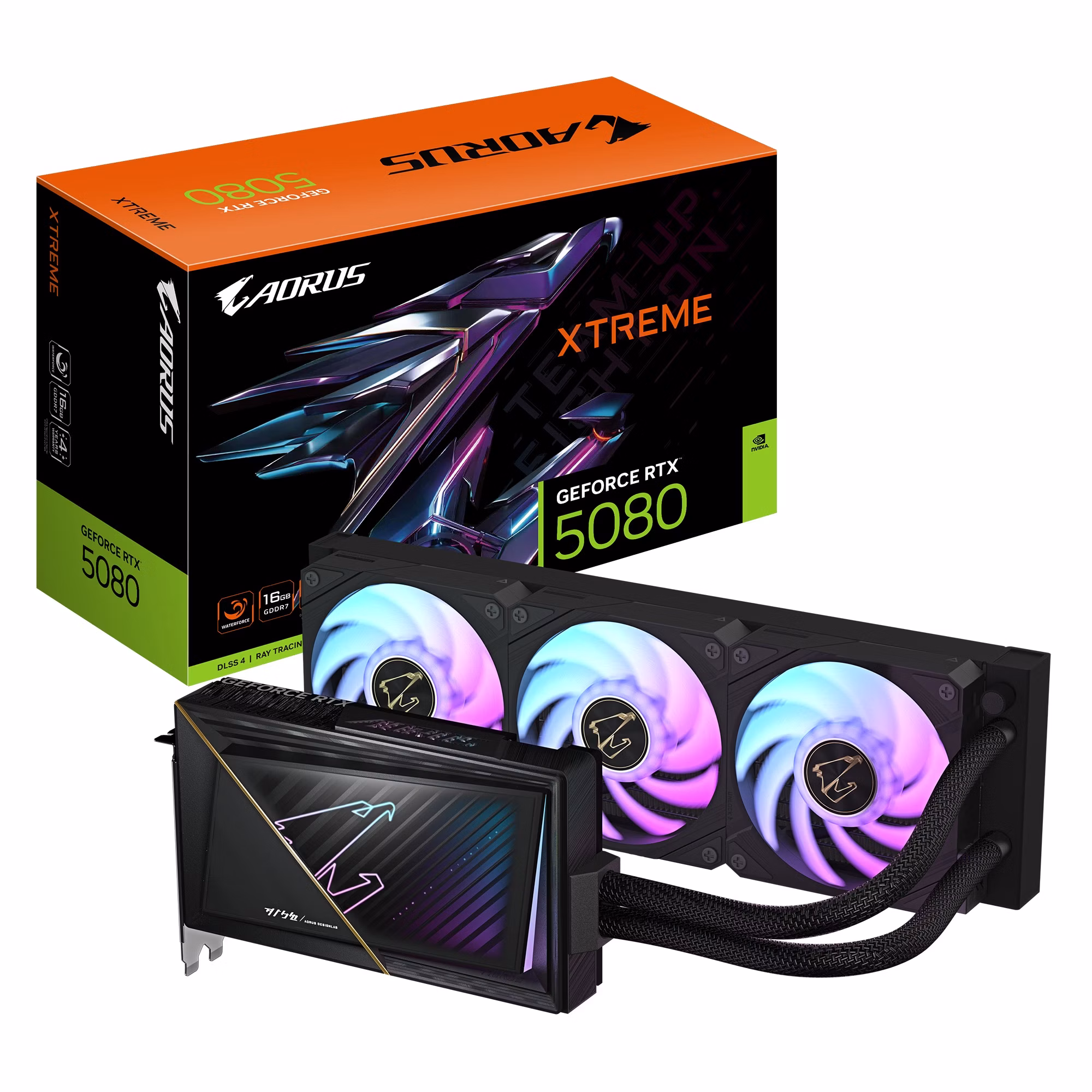 Scheda Video Gigabyte Aorus Nvidia GeForce RTX 5080 Xtreme Waterforce 16GB GDDR7 Nero