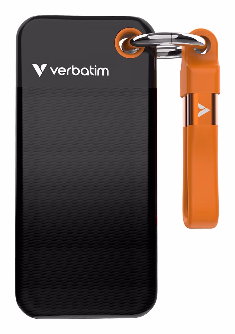SSD Esterno Verbatim Pocket 1 TB USB tipo-C 3.2 Gen 2 Nero/Arancione