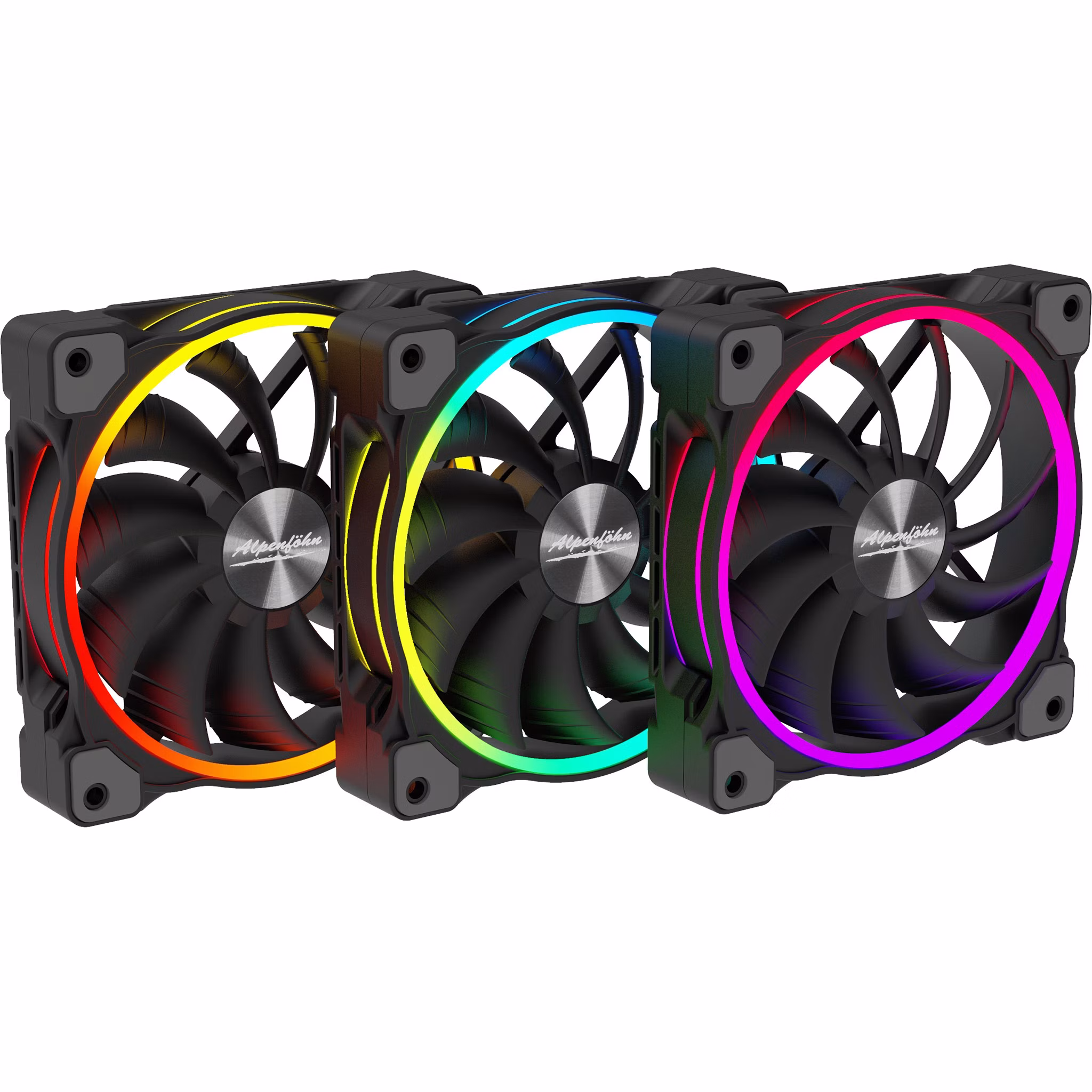 Ventola Alpenföhn Wing Boost 3 ARGB PWM ad alta velocità da 120 mm kit da 3 nero