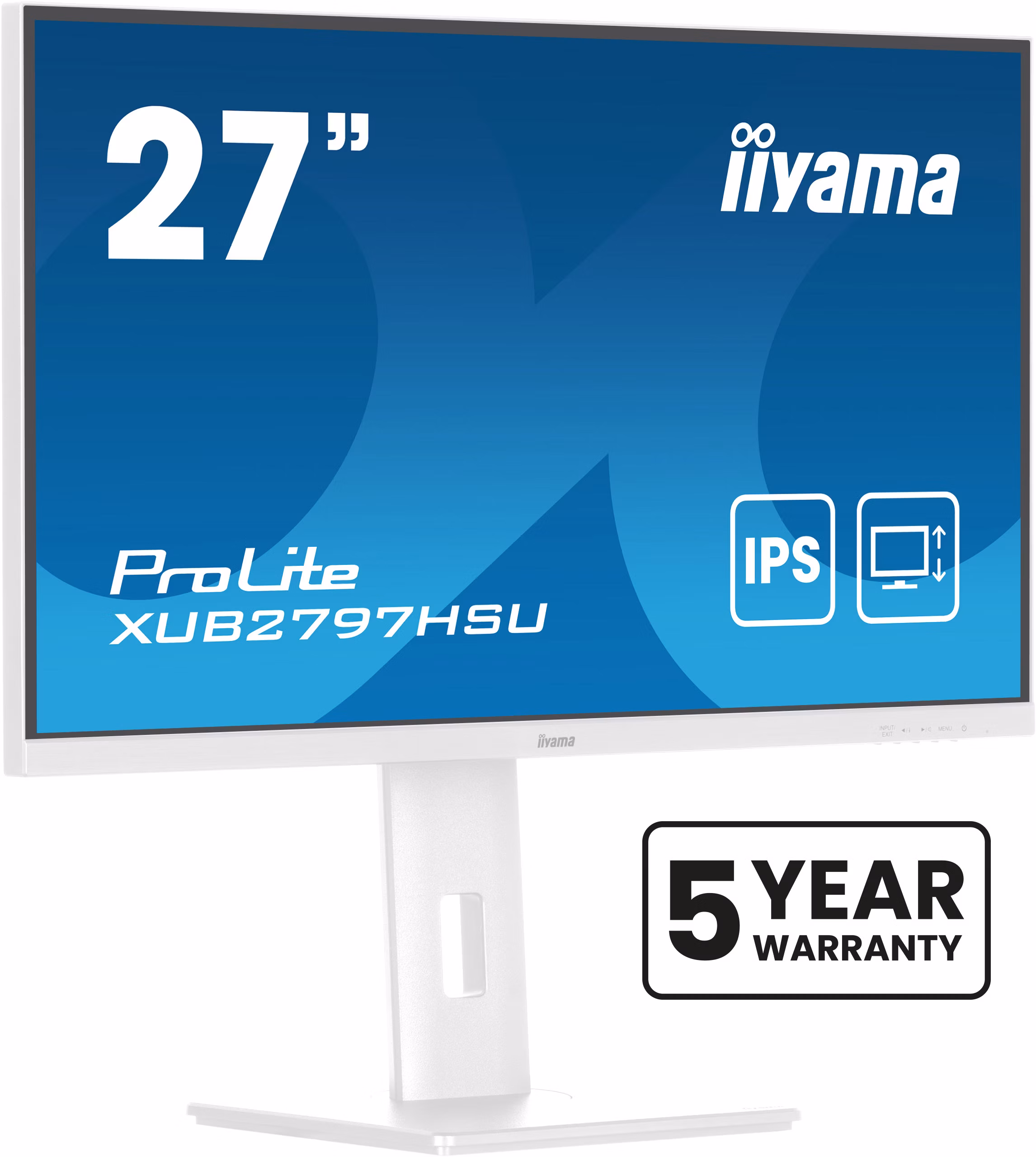 Monitor IIYAMA ProLite XUB2797HSU-W2 27" Bianco Full HD IPS USB-Hub 100Hz