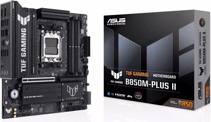 Scheda Madre ASUS TUF B850M-PLUS II GAMING AM5 DDR5 Micro-ATX Nero