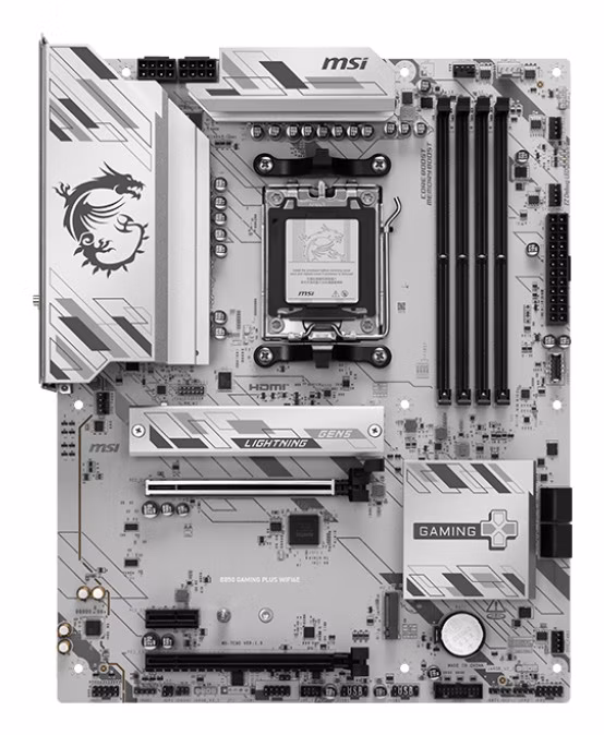 Scheda Madre MSI B850 GAMING PLUS WIFI6E AM5 DDR5 ATX Bianco