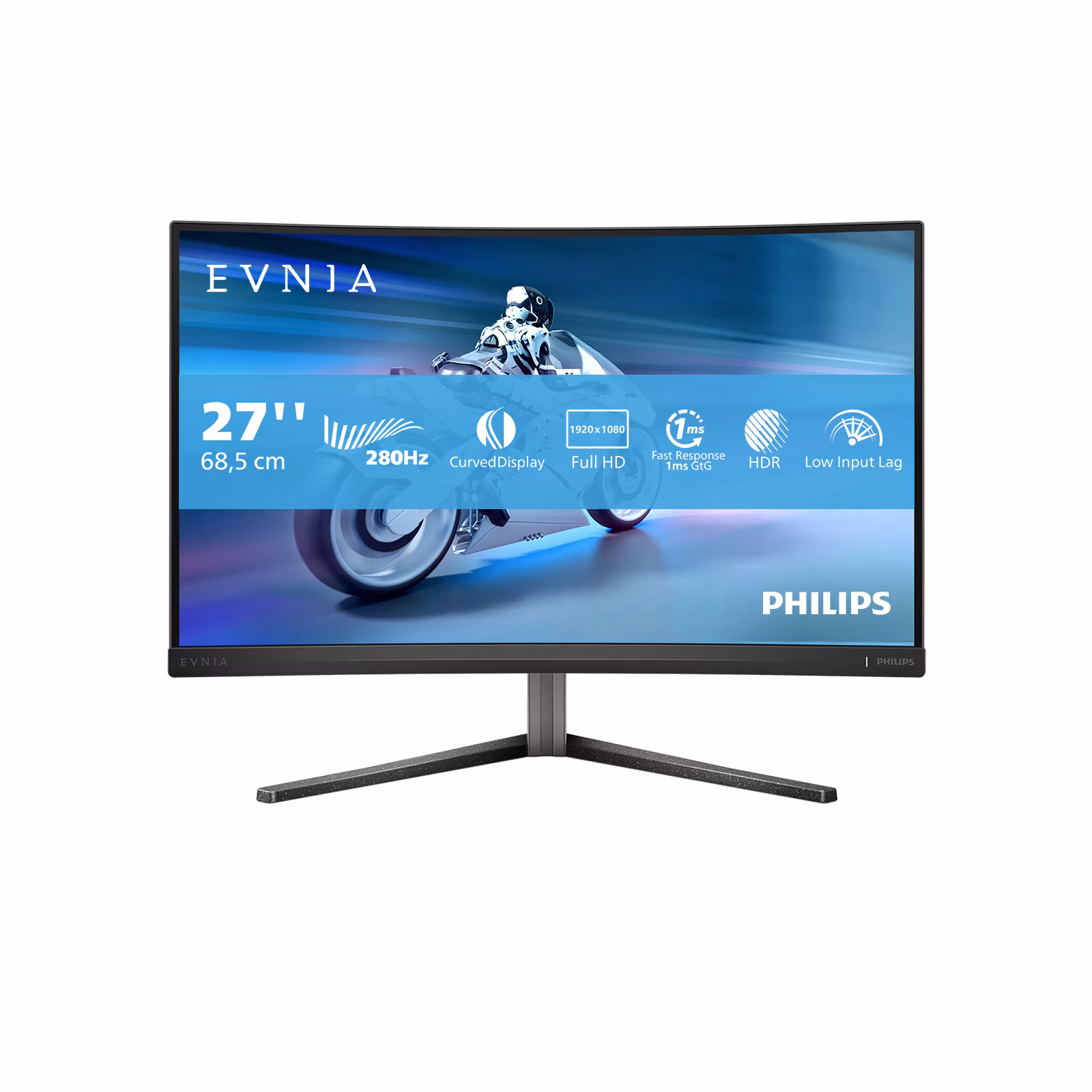 Monitor Philips Evnia 27M2C5200W 27'' Full-HD Adaptive Sync HDMI DisplayPort HDR Curvo 280Hz Grigio