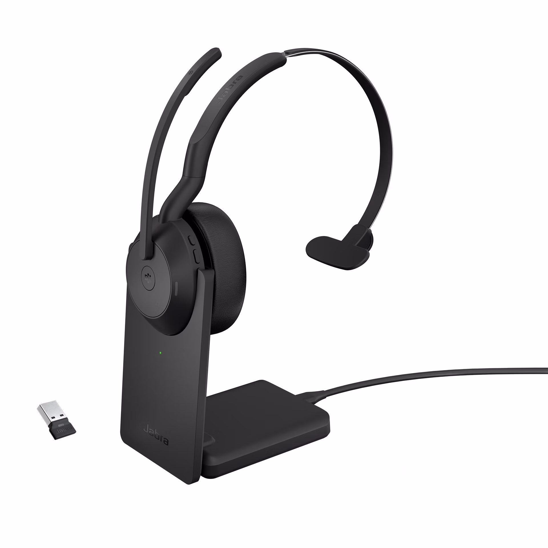 Cuffie Jabra Evolve2 55 Link380 390a MS Mono Stand Base di ricarica Inclusa