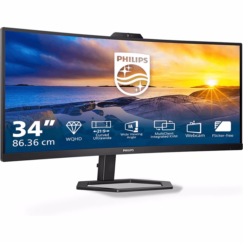 Monitor Philips 345B1C 34 Pollici 21 9 Curvo WQHD Ampio angolo visione