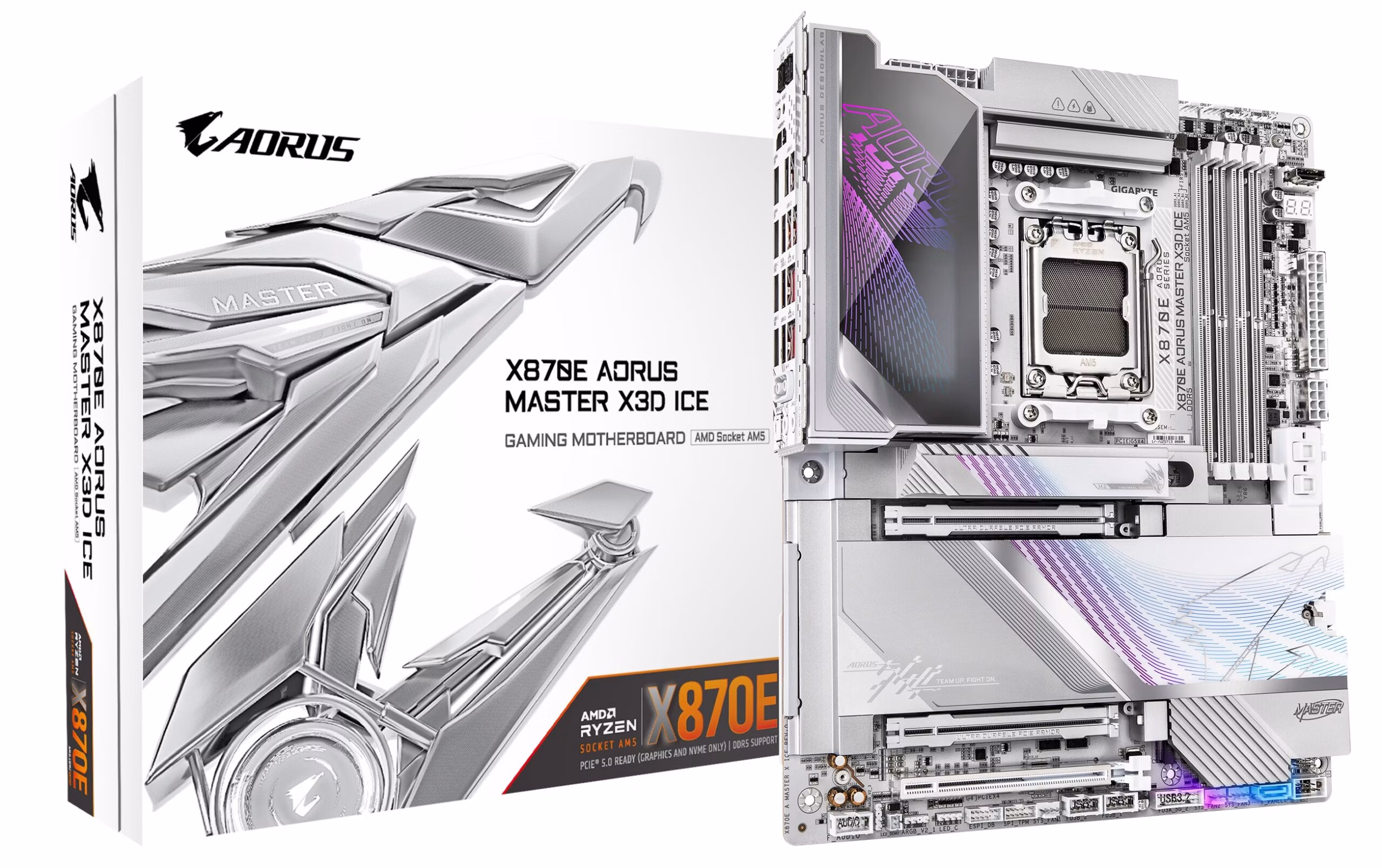 Scheda Madre Gigabyte X870E AORUS MASTER X3D ICE AM5 DDR5 ATX Bianco