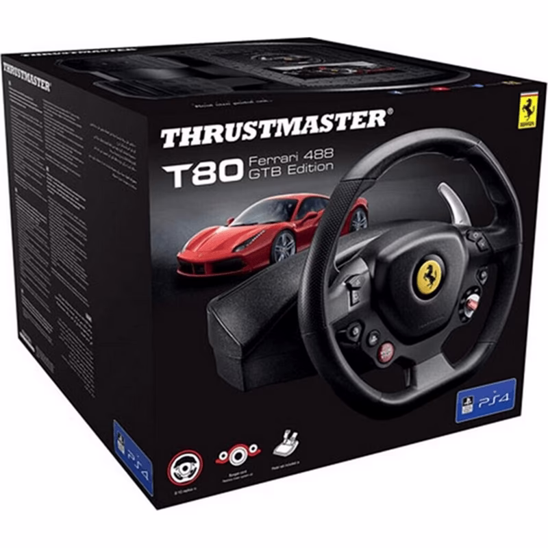 Volante Thrustmaster T80 Ferrari 488 GTB Edition Compatibile PC e PS4 Design realistico