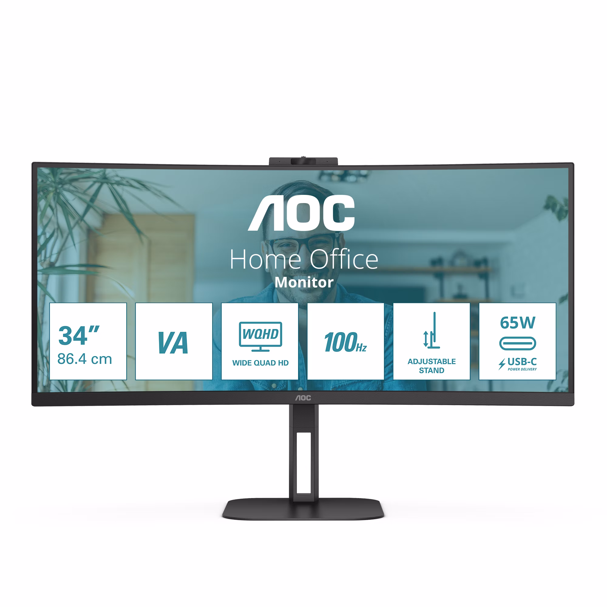 Monitor AOC CU34V5CW/Nero 34" Curvo 100Hz FreeSync VA DP HDMI