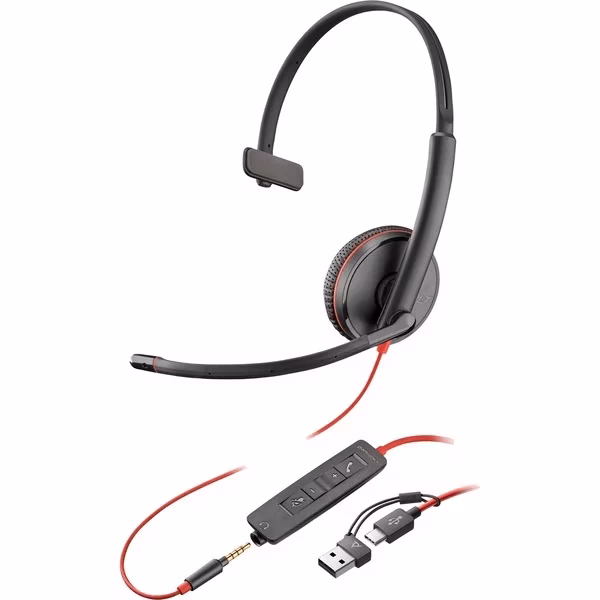 Headset HP Poly Blackwire 3210 Nero