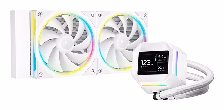 Dissipatore a Liquido DeepCool LM240 LCD RGB 240mm Bianco