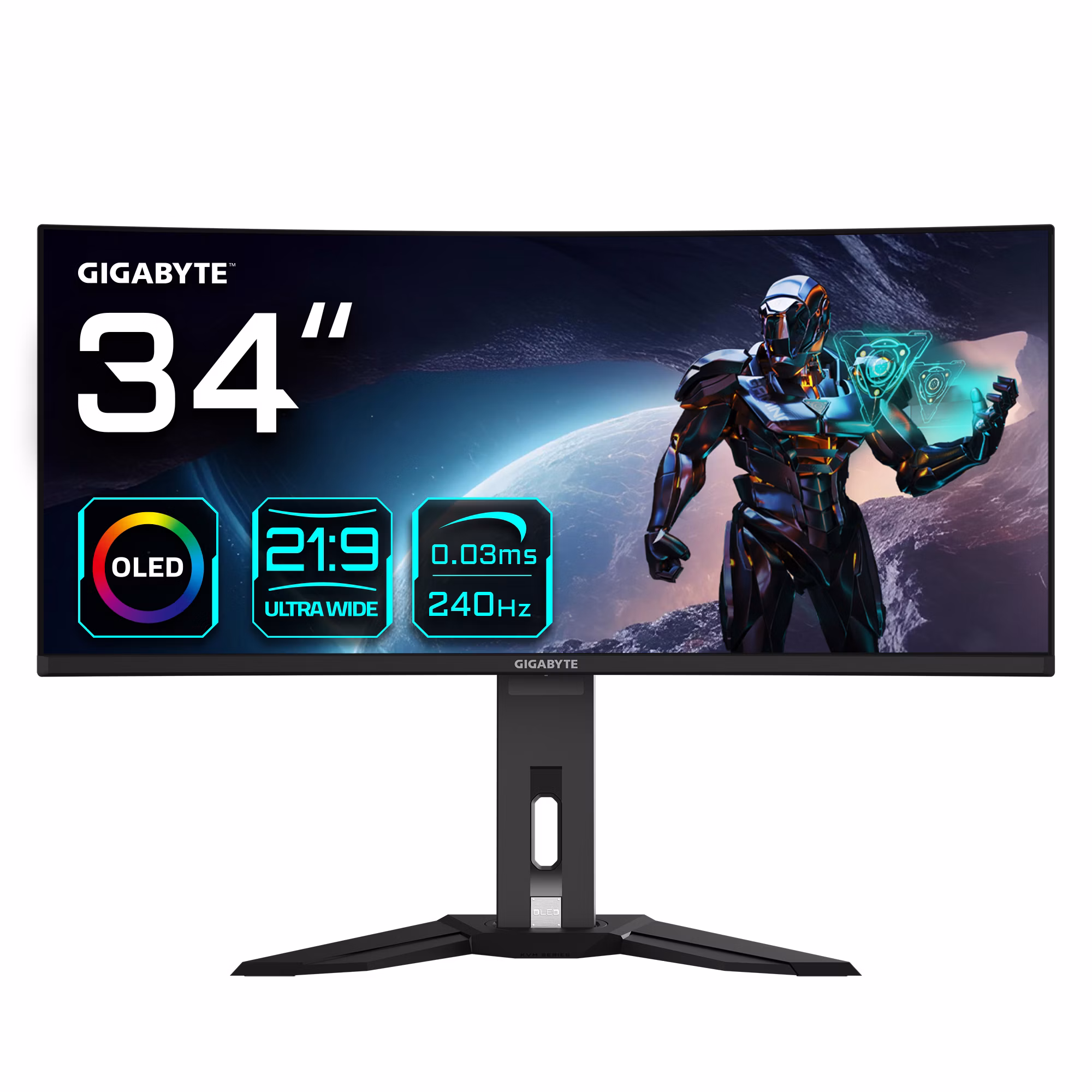 Monitor Gigabyte MO34WQC2 34'' WQHD QD-OLED Curvo USB-C 240Hz Nero