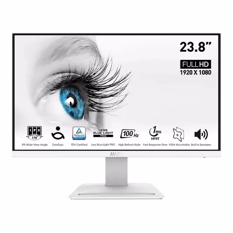 Monitor MSI PRO MP243XWDE 24'' Full HD AMD FreeSync IPS HDMI DisplayPort 100Hz Bianco