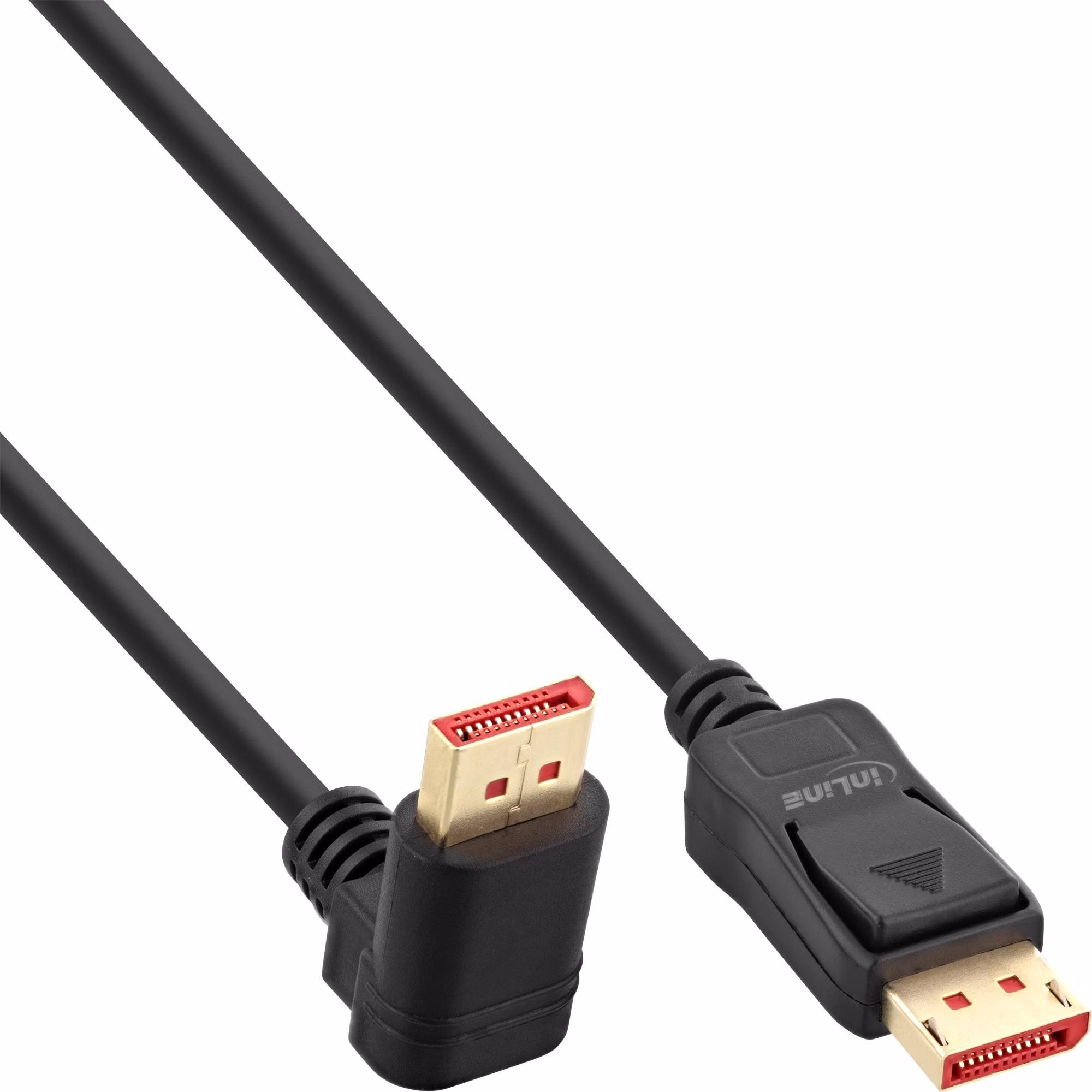 Cavo DisplayPort InLine 8K (UHD2) angolato verso l'alto Nero 1m