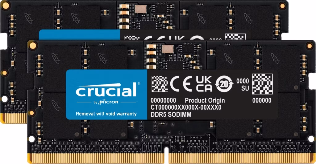 Ram SO-DIMM Crucial nero 32GB (2x16) DDR5 4800MHz CL40