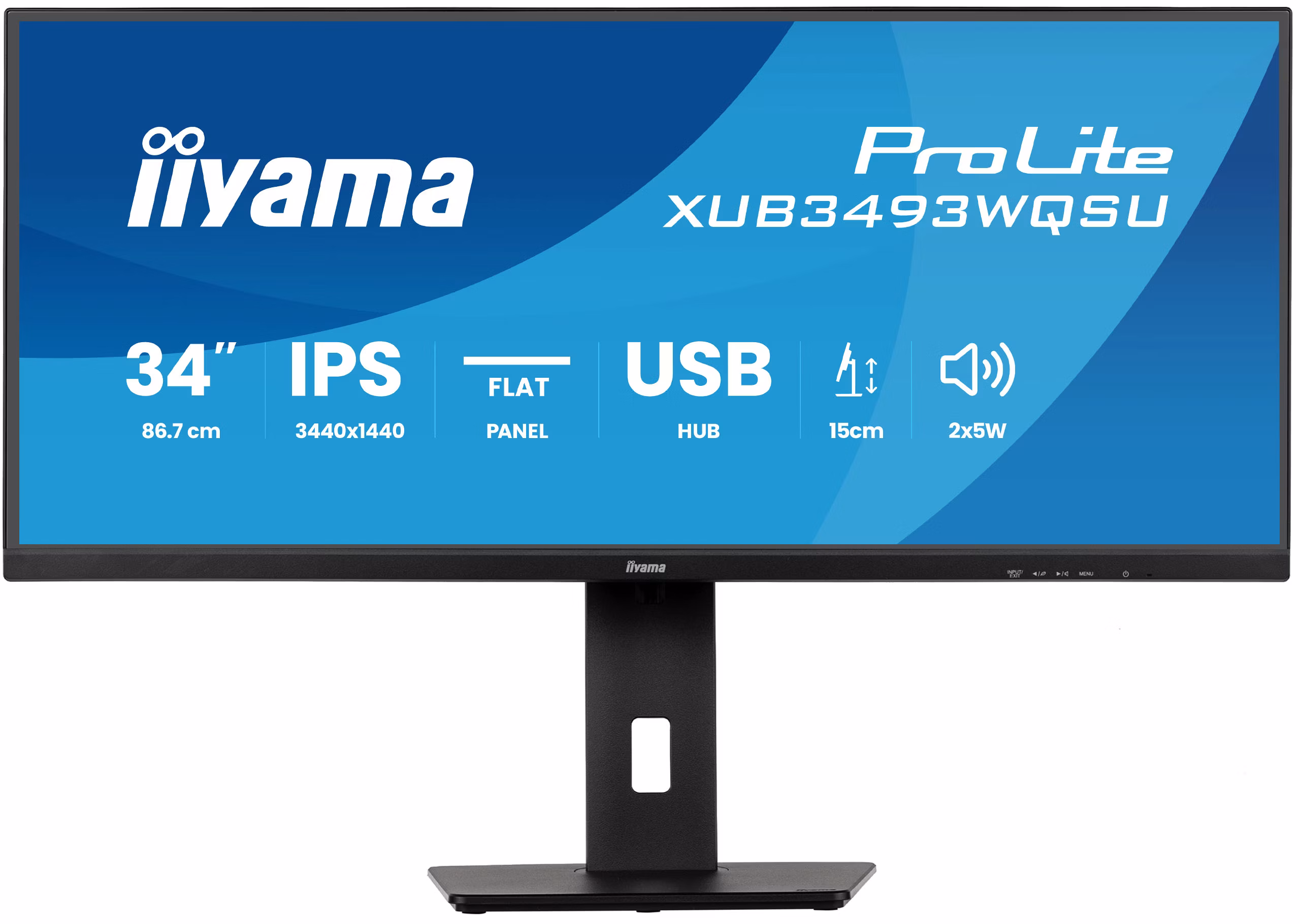 Monitor Iiyama ProLite XUB3493WQSU-B6 34" UltraWide QHD IPS 120Hz Nero 2 Monitor Iiyama ProLite XUB3493WQSU-B6 34" UltraWide QHD IPS 120Hz Nero - immagine 2