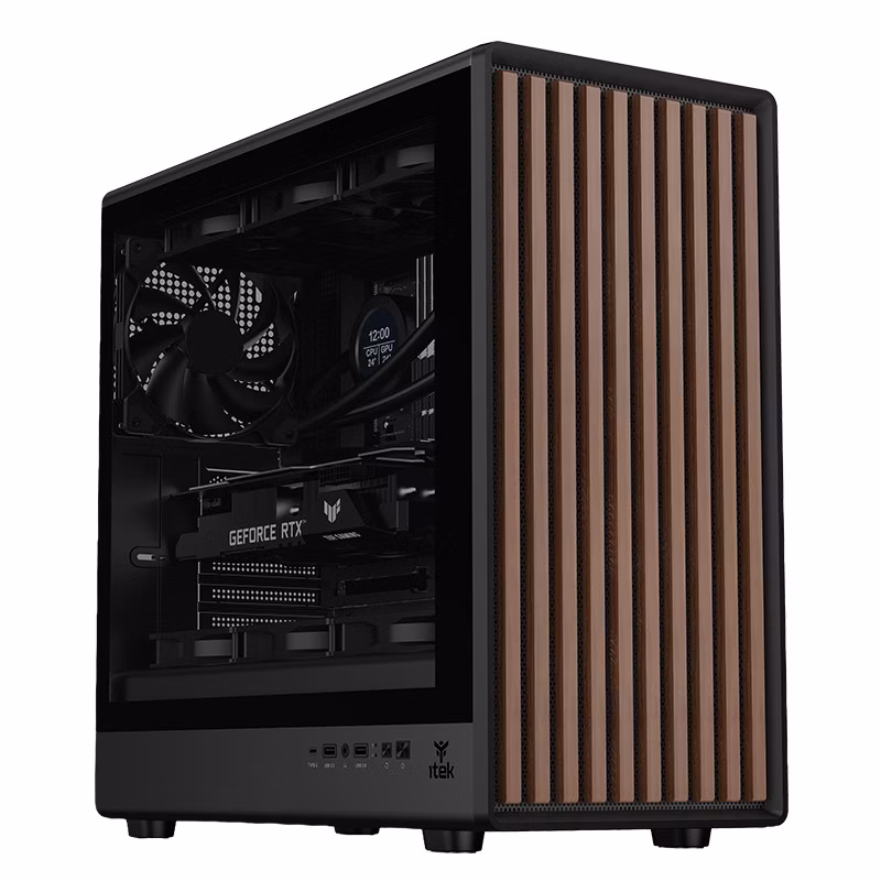 Case itek WOODY W2B micro ATX Nero/Legno