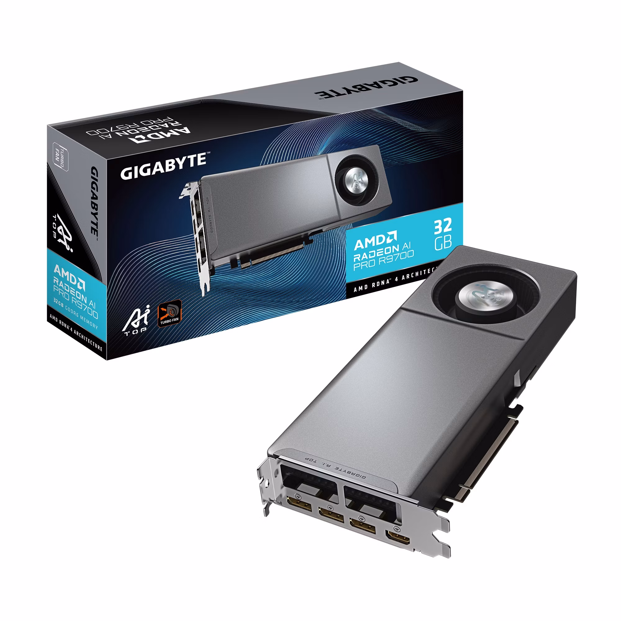 Scheda Video GIGABYTE AMD Radeon AI PRO R9700 AI TOP 32GB Nero