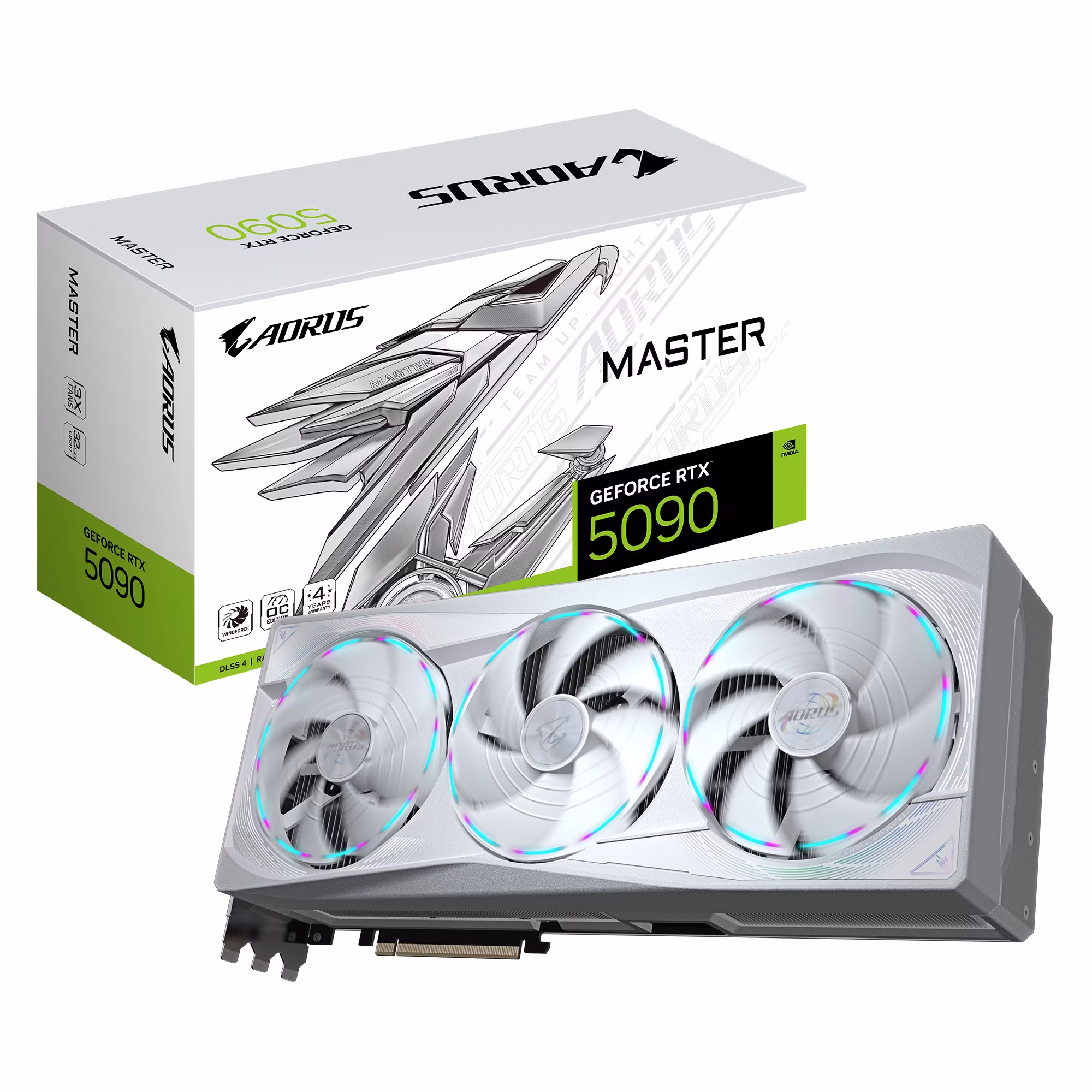 Scheda Video Gigabyte Aorus Nvidia GeForce RTX 5090 Master Ice 32G 32GB GDDR7 Bianco