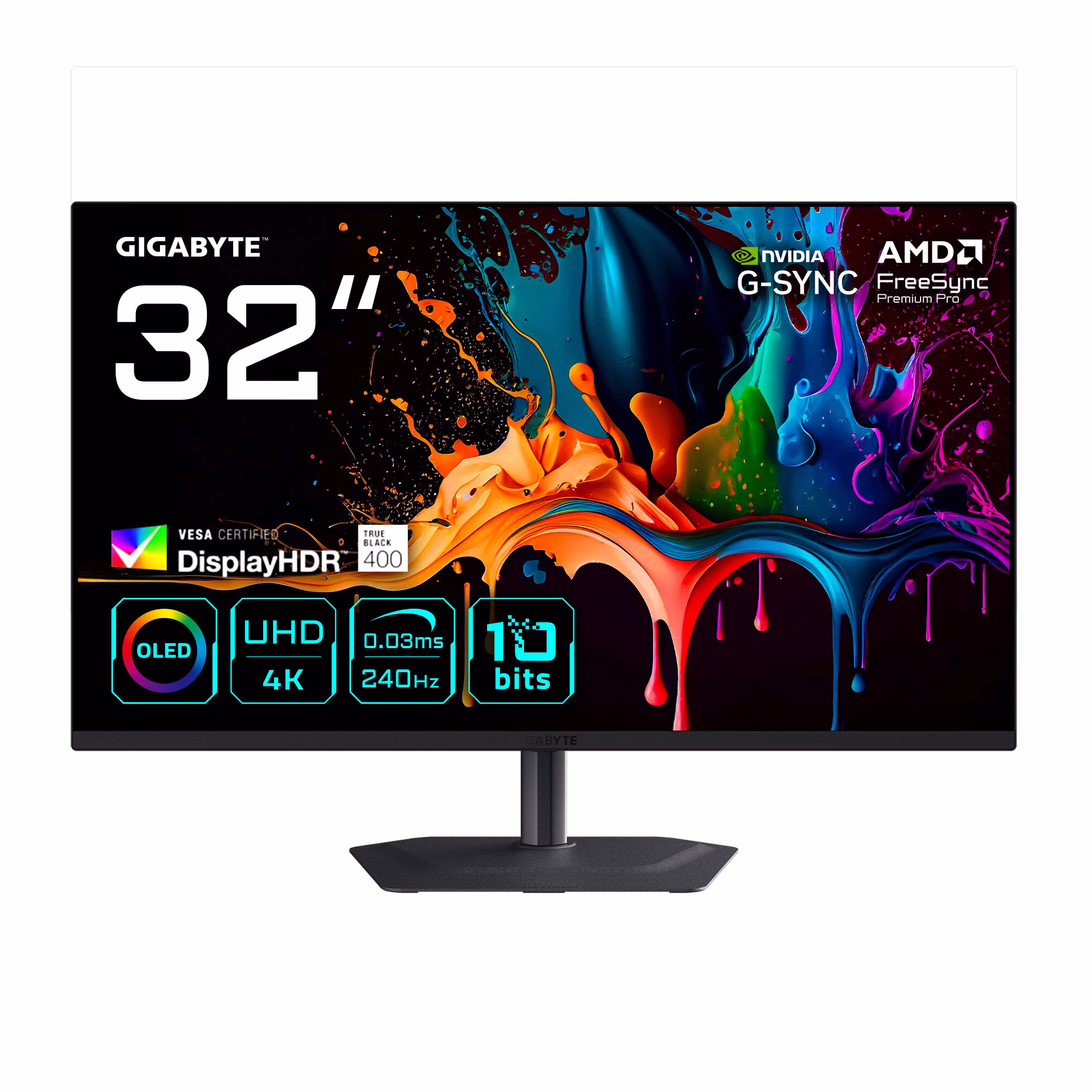 Monitor GIGABYTE MO32U2 Ultra-HD da 32" QD-OLED FreeSync Premium Pro 240Hz